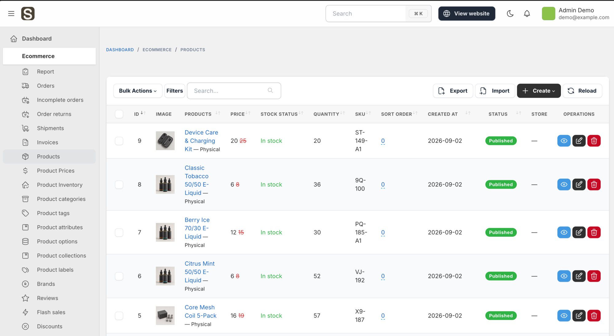 StoreAdept admin panel